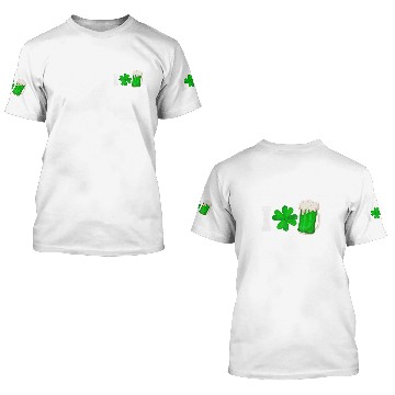 Discover Beer Fun I Love Beer Four Leaf Clover St Patricks Day Drinking Party 3D T Shirts