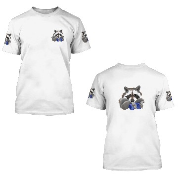 Discover Raccoon Pet with blueberries Baseball Tees 3D T Shirts