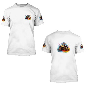 Discover Colorful Box Turtle Lover Splash Art 3D T Shirts