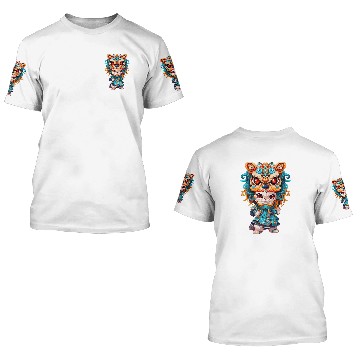 Discover Lion Pet Lunar New Year Lion Dance Cat 3D T Shirts