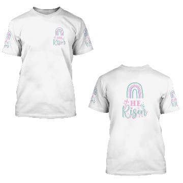 Discover Christian Jesus Easter Day He is Risen Rainbow 3D T Shirts