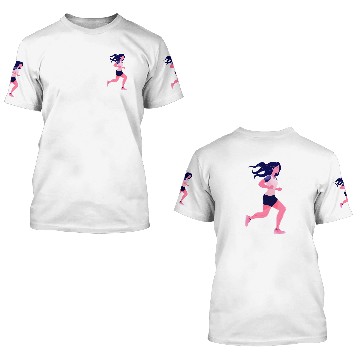 Discover Fitness Exercise Woman Runner Running Jogging 3D T Shirts