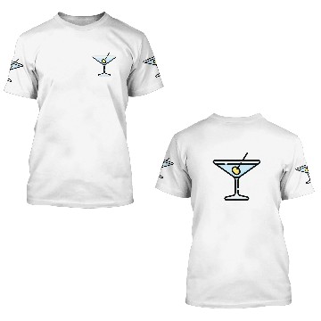 Discover Martini Glass Green Olive Bartender Vodka Gin Cocktail Drink 21 3D T Shirts