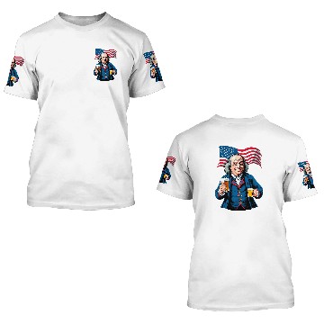 Discover Beer Fun Boozing Benjamin Franklin With Beer Mug Baseball Tees 3D T Shirts