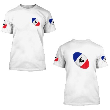 Discover France Rugby XV Jersey Zip 3D T Shirts