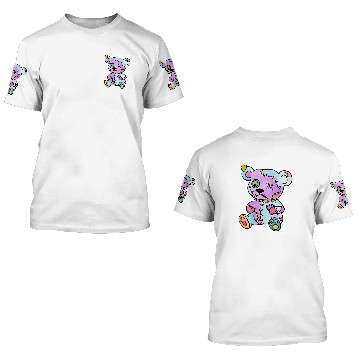 Discover Bear Pet Patchwork Creepy Teddy Bear Voodoo Cute Goth Baseball Tees 3D T Shirts