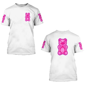Discover Bear Pet Pink Gummy Bear Candy 3D T Shirts