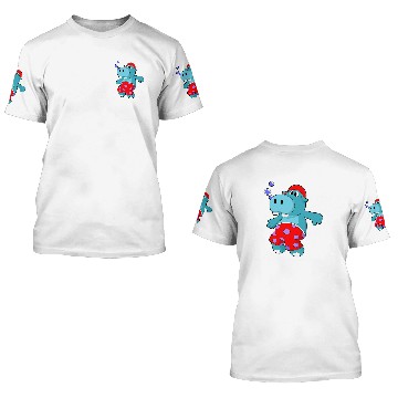 Discover Hippo Pet Swimming Swim trunks 3D T Shirts