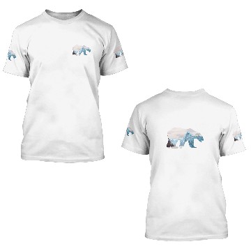 Discover Bear Pet Polar Bear Animal Double Exposure Realistic Wildlife Design Zip 3D T Shirts