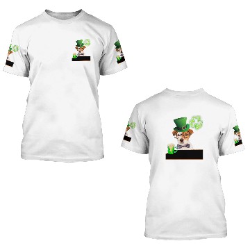 Discover Beer Fun Jack Russell St Patricks Day Irish Green Beer Hat Baseball Tees 3D T Shirts