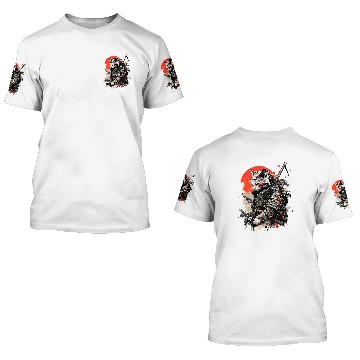 Discover Samurai Cat Japanese Tattoo Kawaii Graphic 3D T Shirts