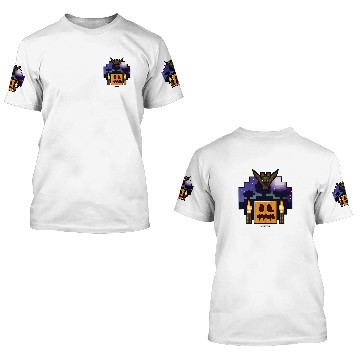 Discover Minecraft Halloween Bat Flying Over Pumpkin Nighttime Zip 3D T Shirts
