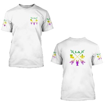 Discover Louisiana arrow New Orleans Mardi Gras Baseball Tees 3D T Shirts