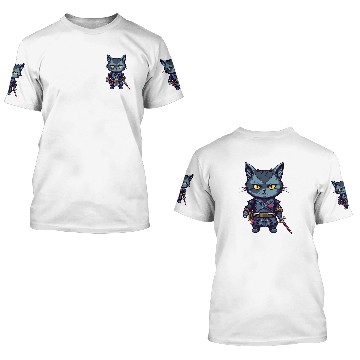 Discover Japanese Samurai Cat Tattoo Kawaii Ninja Cat 30 3D T Shirts