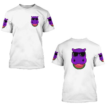 Discover Hippo Pet Watermelon lover hippopotamus zookeeper hippo Baseball Tees 3D T Shirts