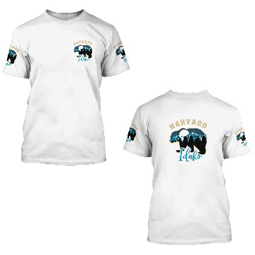 Discover Bear Pet Harvard Idaho Bear Silhouette Moon Forest Mountains Zip 3D T Shirts