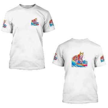 Discover Surfing Maine Coon Cat Surf 3D T Shirts