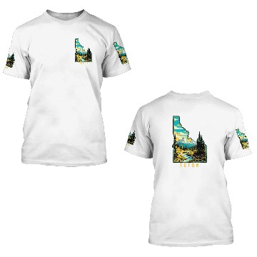 Discover Teton Idaho State Outdoor Nature Graphic 3D T Shirts