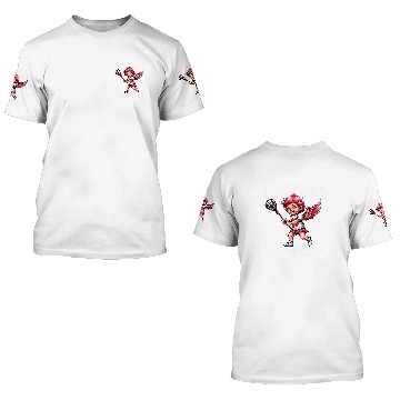 Discover Valentines Day Lacrosse Lovers Funny Cupid Lacrosse Player 3D T Shirts