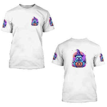 Discover Sloth Pet Witchcraft Hat Scary Pumpkin Lantern Halloween 3D T Shirts