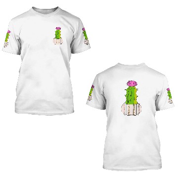 Discover Cute Hybrid Cactus In A CableKnit Patterned Pot 3D T Shirts