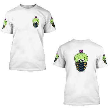 Discover Cute Barrel Cactus In Patterned Pot 3D T Shirts