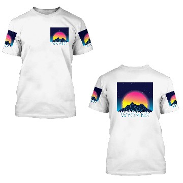 Discover Wyoming Mountains Pride Nature Hiking Camping Outdoors 3D T Shirts