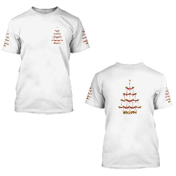 Discover Funny Piccolo Music xmass Lighting Piccolo Christmas Tree 3D T Shirts