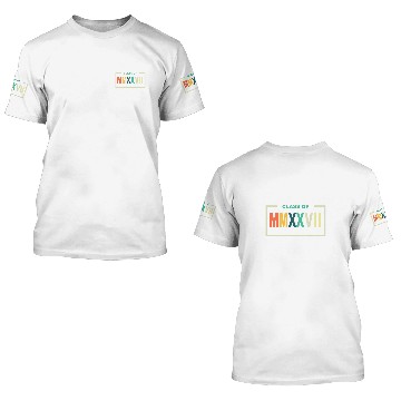 Discover Class of 2027 Roman Numerals Freshman Math Student 3D T Shirts