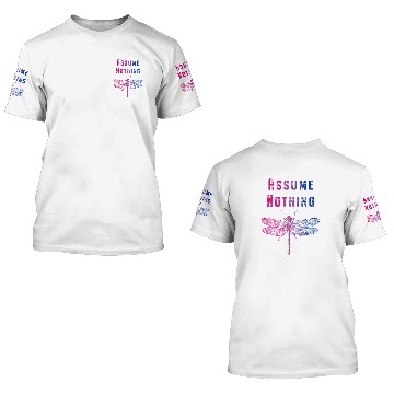 Discover Dragonfly Assume Nothing Bisexual Flag Colors Bi Pride Baseball Tees 3D T Shirts