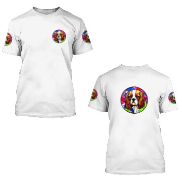 Discover Cavalier King Charles Spaniel Stained Glass Pop Art 7 Zip 3D T Shirts