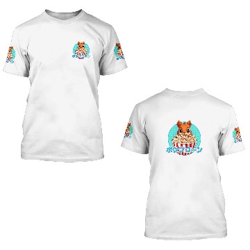 Discover Squirrel Pet Kawaii Squirrel Eating Popcorn japanese Cute 3D T Shirts