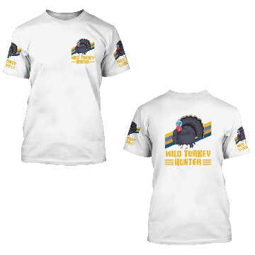 Discover WILD TURKEY HUNTER Fun Turkey Hunting Apparel Baseball Tees 3D T Shirts