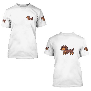 Discover Dachshund 8 Bit Pixel Art Chocolate Baseball Tees 3D T Shirts