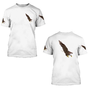 Discover Realistic Bald Eagle Hunting Down For Lovers Birds Watching 3D T Shirts