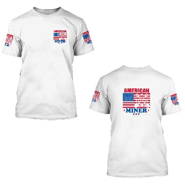 Discover American Coal Miner Patriotic USA Flag Underground Mining 3D T Shirts