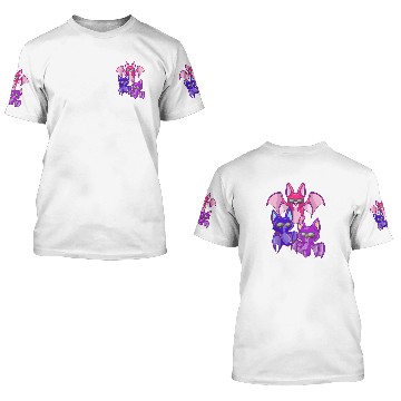 Discover Bisexual Kawaii Bat Pastel Goth Bat Anime Art Bi Pride 3D T Shirts