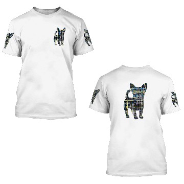 Discover Chihuahua Dog Silhouette Abstract Grid Pattern 3D T Shirts