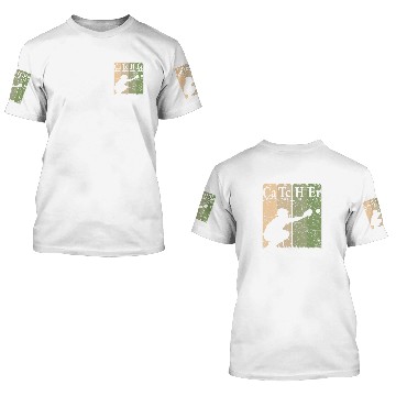 Discover Baseball Periodic Table Elements Nerd Baseball Catcher Retro 3D T Shirts