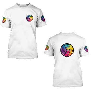 Discover Geometric Volleyball Shape Low Poly Cool Volleyball Lover Baseball Tees 3D T Shirts
