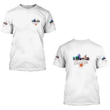 Discover Boston Skyline Colorful Art Baseball Tees 3D T Shirts