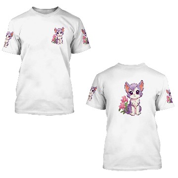 Discover Cute Cat Floral Designer Orchids Flower Lover Florist Baseball Tees 3D T Shirts