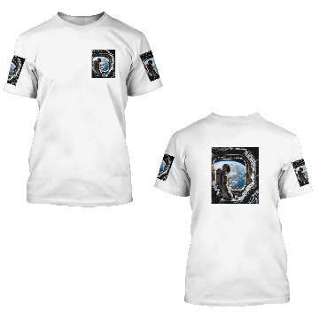 Discover Astronaut Earth Gaze Space Station 3D T Shirts