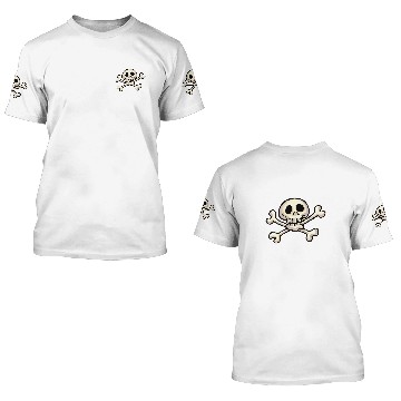Discover Funny Cartoon Skull and Crossbones Baseball Tees 3D T Shirts