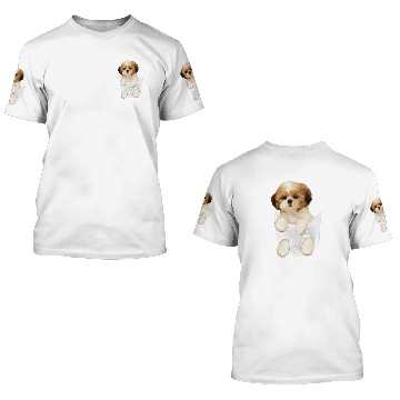 Discover Shih tzu Puppy in Pocket 3D T Shirts