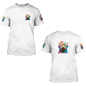 Discover Labradoodle Art Splashes Paint Abstract Colorful Dog Baseball Tees 3D T Shirts