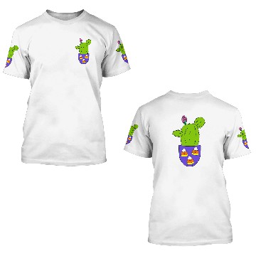 Discover Cactus In Halloween Candy Corn Pot Baseball Tees 3D T Shirts