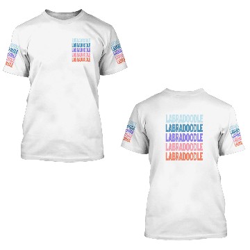 Discover Funny Modern Repeated Text Design Labradoodle 3D T Shirts