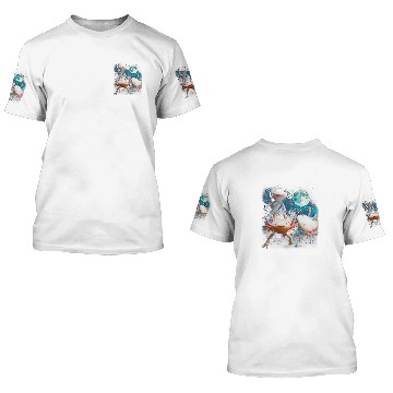 Discover Three Axolotls Starry Night 2Axolotls Howling At The Moons 3D T Shirts