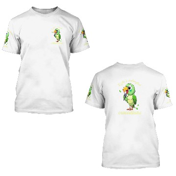 Discover Parrot In Comic Look Microphone 3D T Shirts